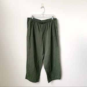 White Stag Green Stretch Waist Wide Leg Trousers